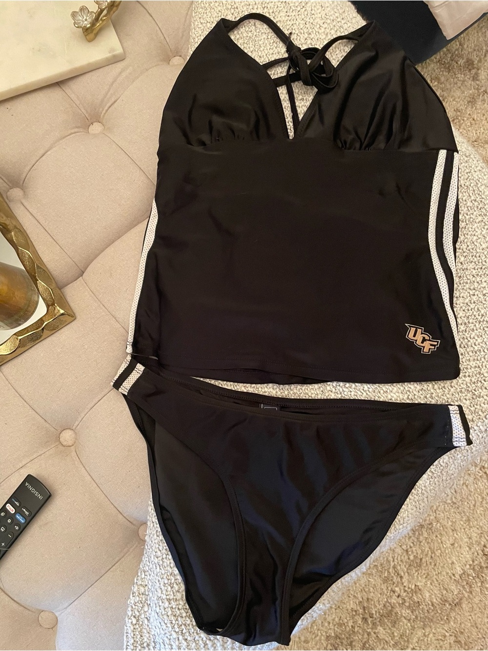 UCF Black Two-Piece Tankini Swimsuit
